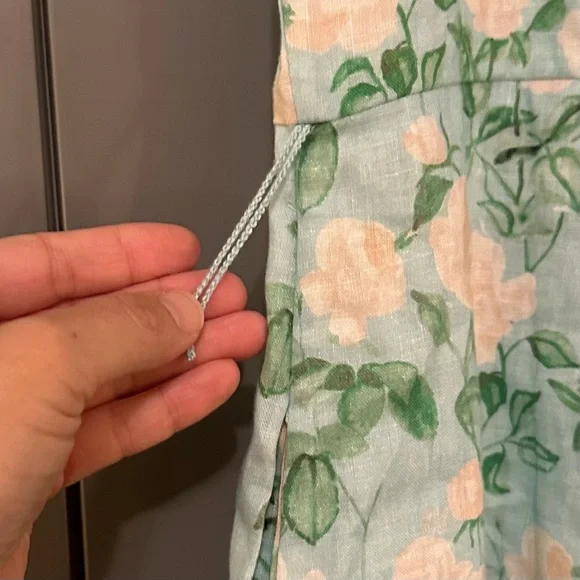 Hill House The Laura Dress Blue Roses Floral 100% Linen Button Down Large - Picture 4 of 10